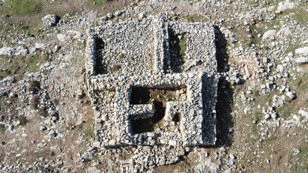 Aerial photo of the Mount Ebal altar