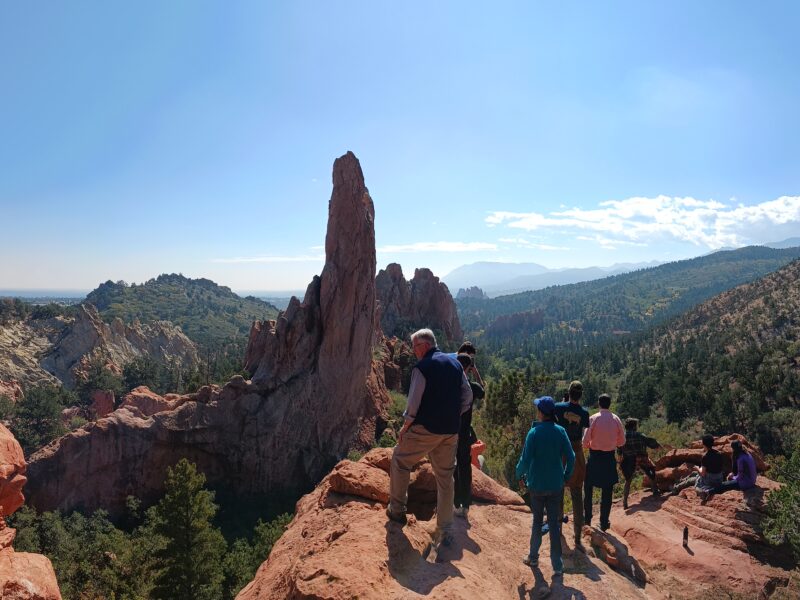 A geology class visiting Garden of the Gods in Colorado Springs, Colorado.